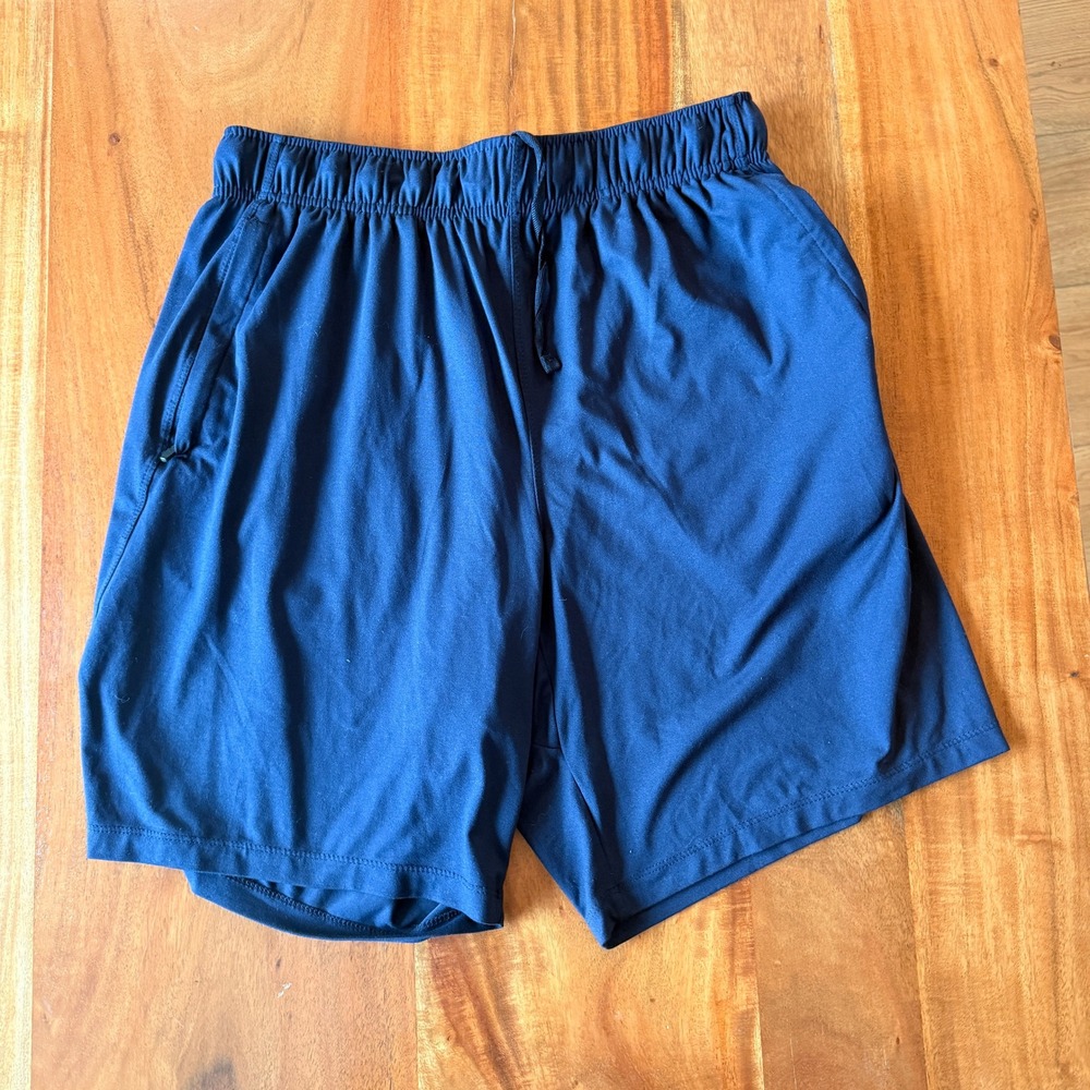Glacier Mens Navy Blue Athletic Shorts Size L